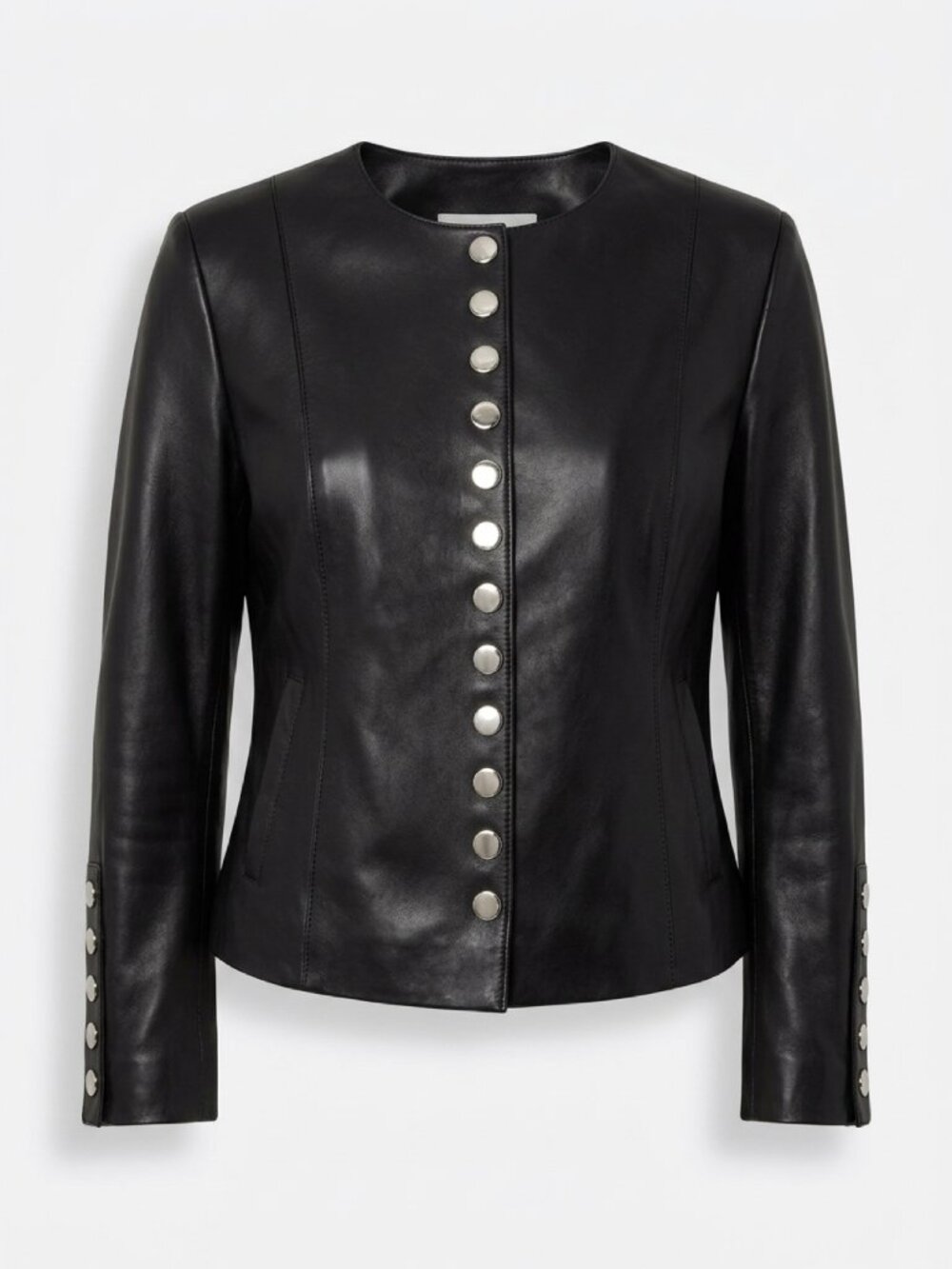 Brand new Sleek black leather jacket size M